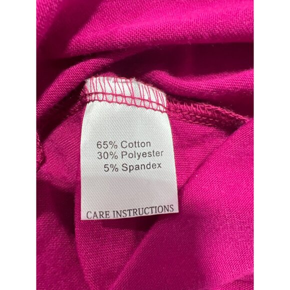 Grace and Emma Ruffle Floral Sleeve Blouse Womens Large Fuchsia Botanical Hippie - Picture 6 of 7